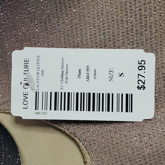 NWT Love Culture Ombre Sparkle Criss-cross Cutout Bodycon Dress SM Tan&Grey - Picture 4 of 4